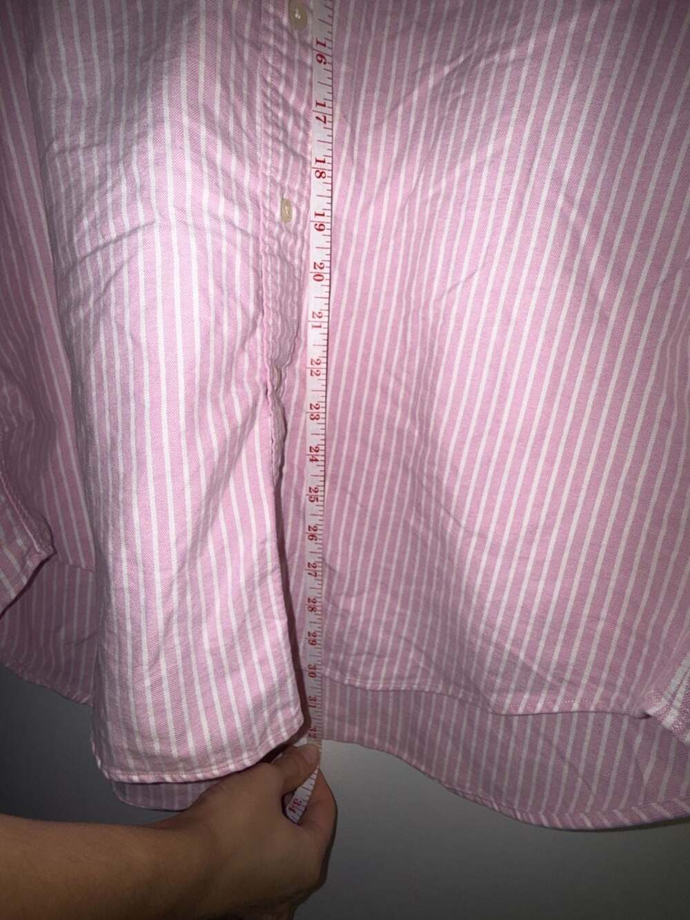 Ralph Lauren Classic Fit Striped Button Down Shirt Pink White - Picture 7 of 8